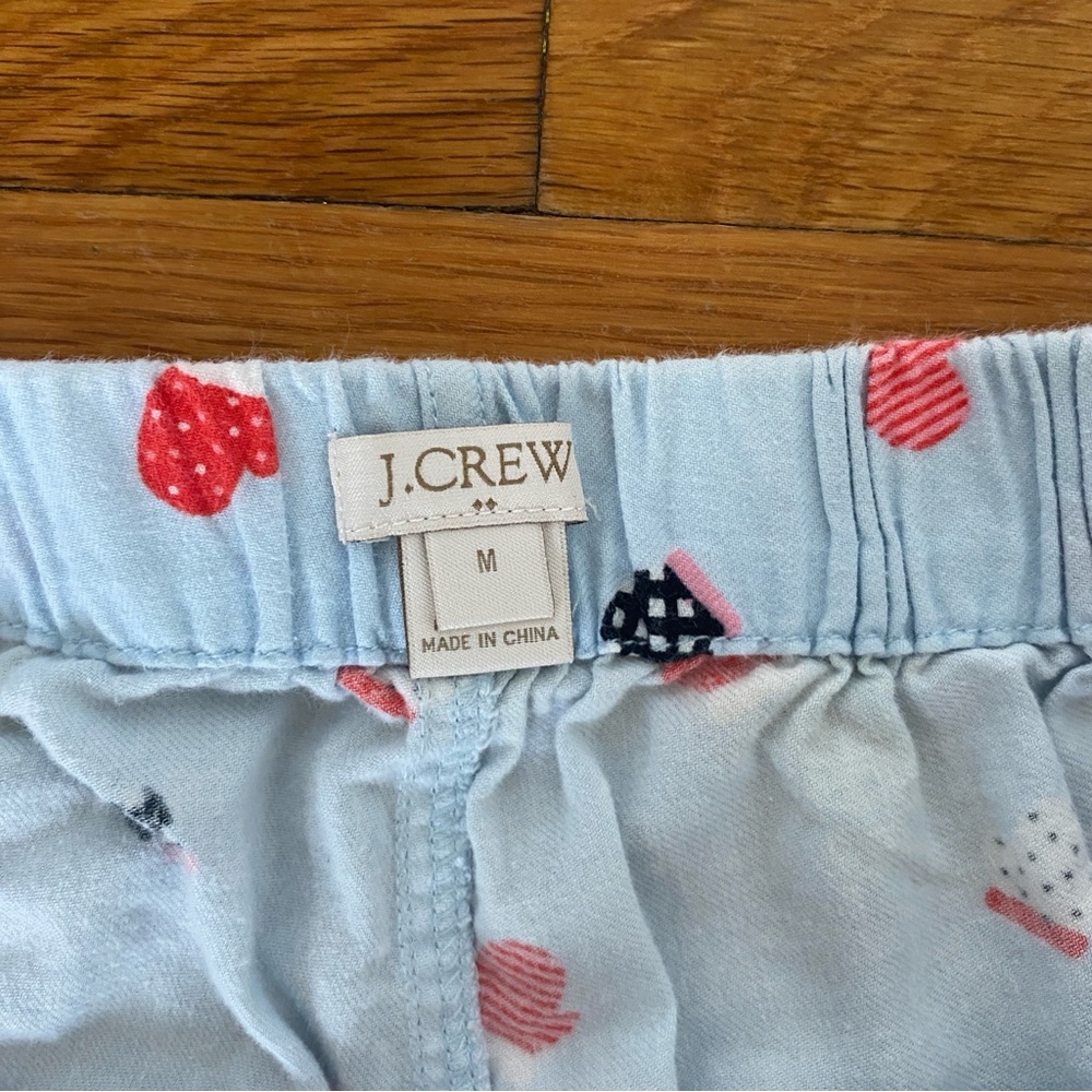 J Crew Women Pajama Shorts Lot Sz Medium Flannel 100% Cotton Loungewear - Picture 5 of 5